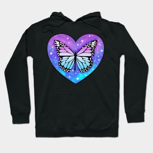 Heart Sky Stars Butterfly art Hoodie